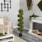 5ft. Potted UV Resistant Spiral Boxwood Topiary Tree